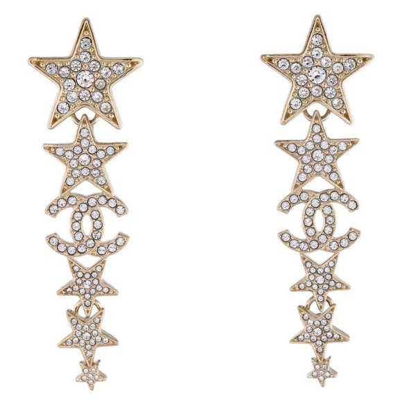 Chanel 2023 Crystal CC Star Drop Earrings - Picture 10 of 11